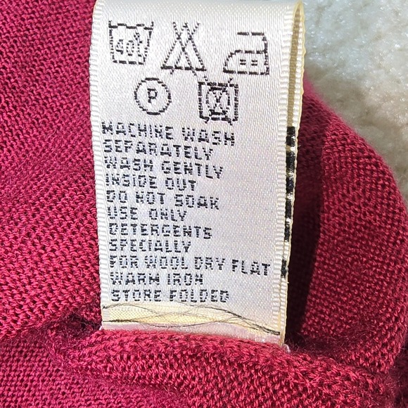 DAVID DART Knitwear Raspberry Long Sleeve High Neck Wool Sweater Womens Size S - Picture 6 of 6